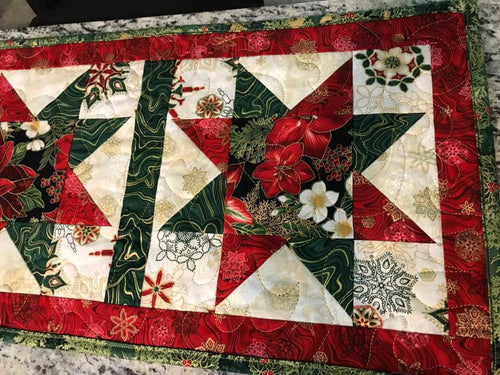 Christmas Star Table Runner - Thimbles And Sticks